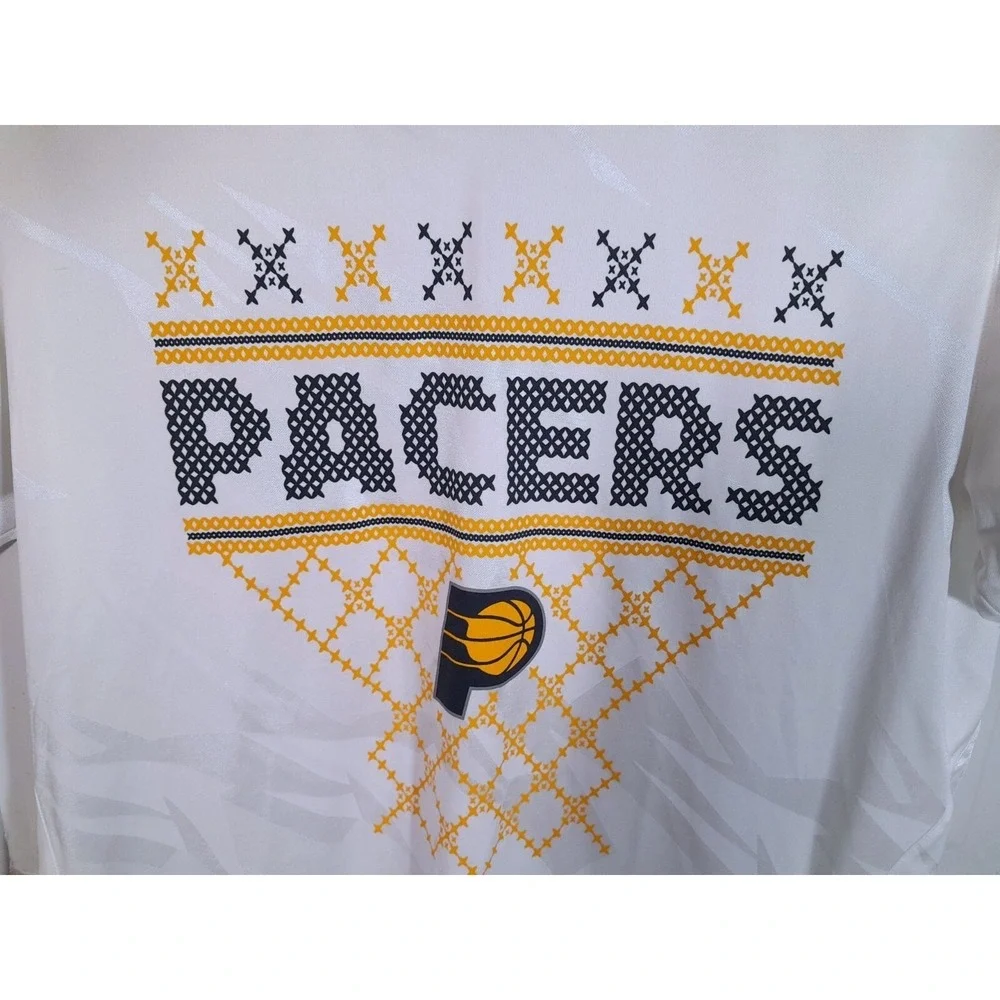 Adidas Indiana Pacers NBA Shirt Mens Large White Christmas Day Shooting Jersey